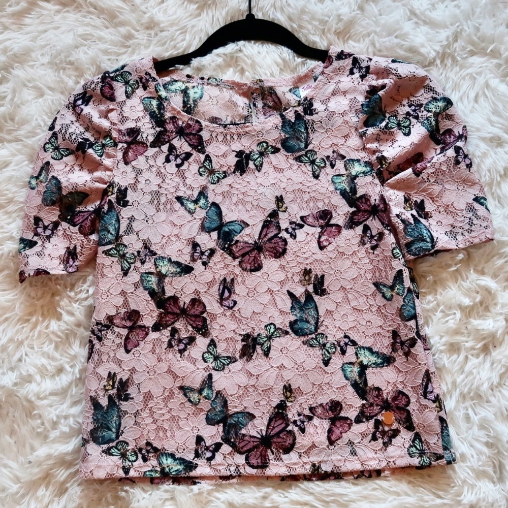 Set of two: Justice lace shirts size 10 kids
